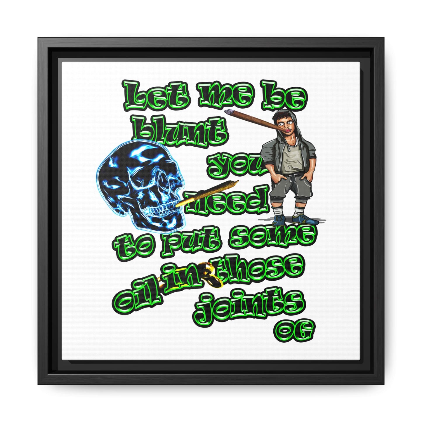 og - framed canvas art (white)