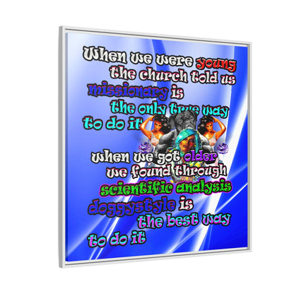 doggystyle - framed canvas art (blue-white wave)