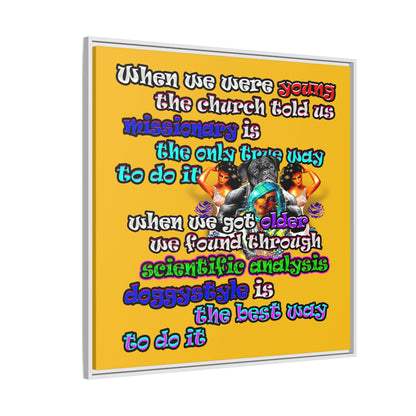 doggystyle - framed canvas art (yellow)