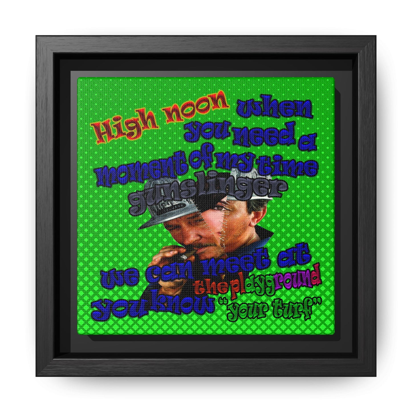 high noon - framed canvas art (logo green)