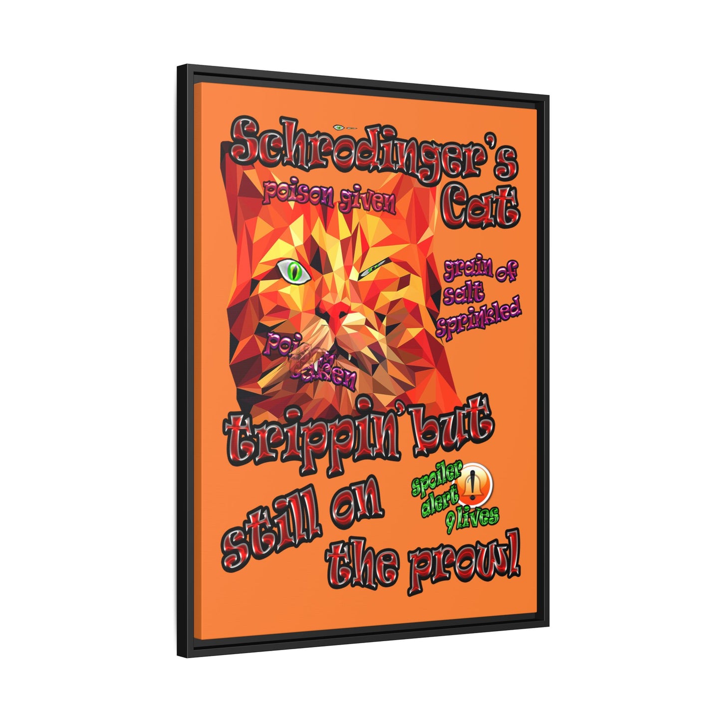 schrodinger's cat - framed canvas art (crusta)
