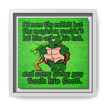 turtle race - framed canvas art (green turf)
