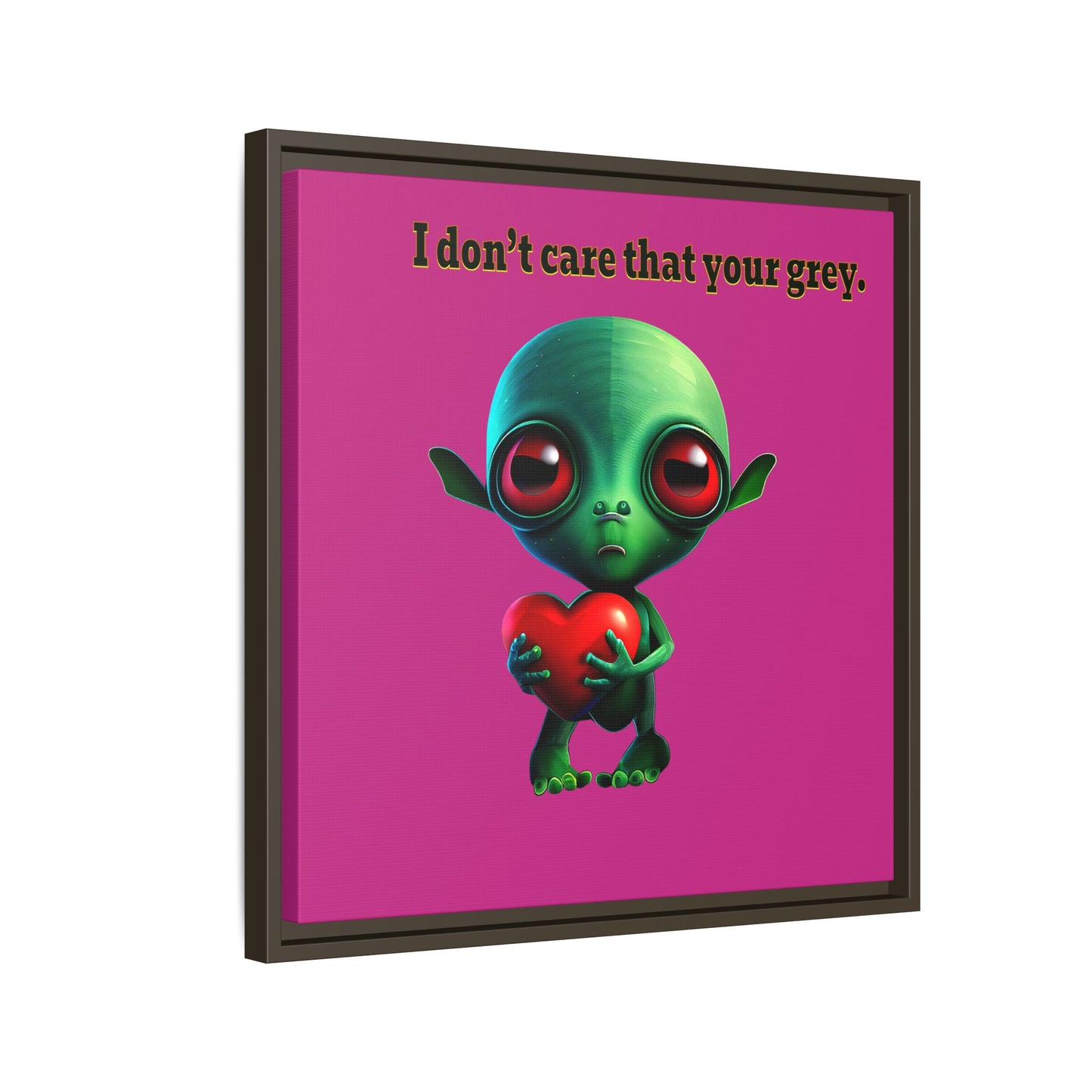 I don't care that your grey - framed canvas art (pink)