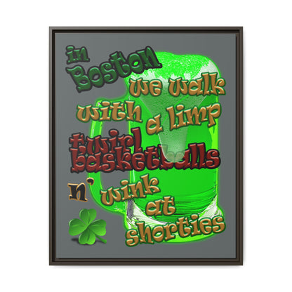 celtics logo - framed canvas art (dark grey)