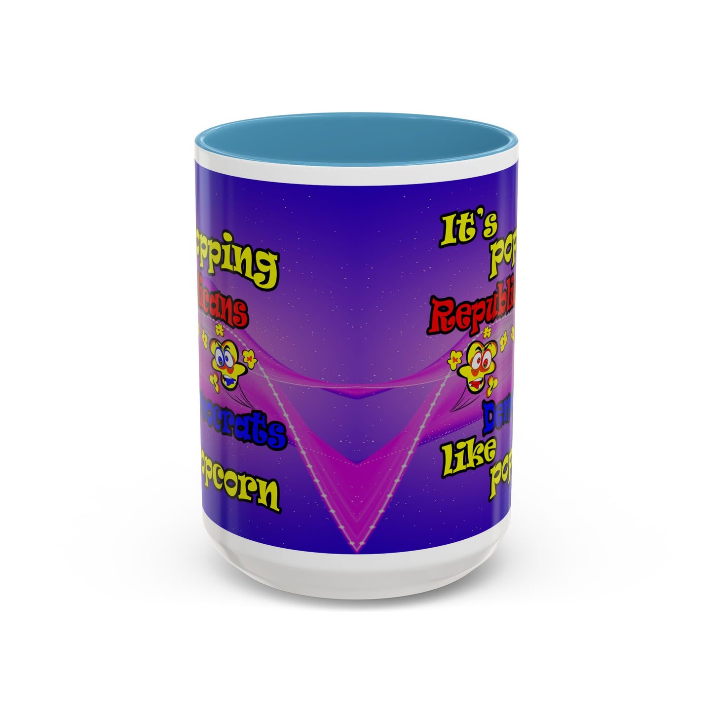 popping like popcorn - Accent Mug (purple-pink wave)