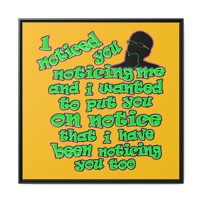 noticed you noticing - framed canvas art (yellow)