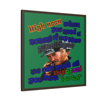 high noon - framed canvas art (dark green)