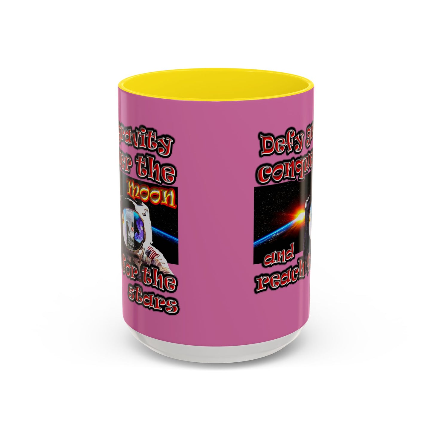 defy conquer reach - Accent Mug (light pink)
