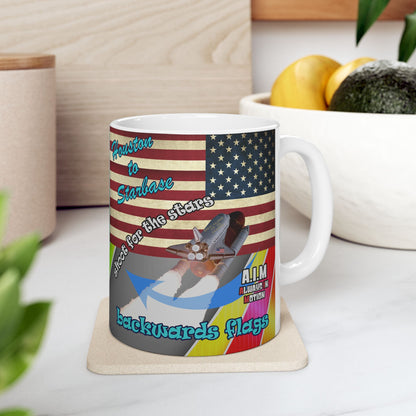 shoot for the stars - White Mug (rainbow split)