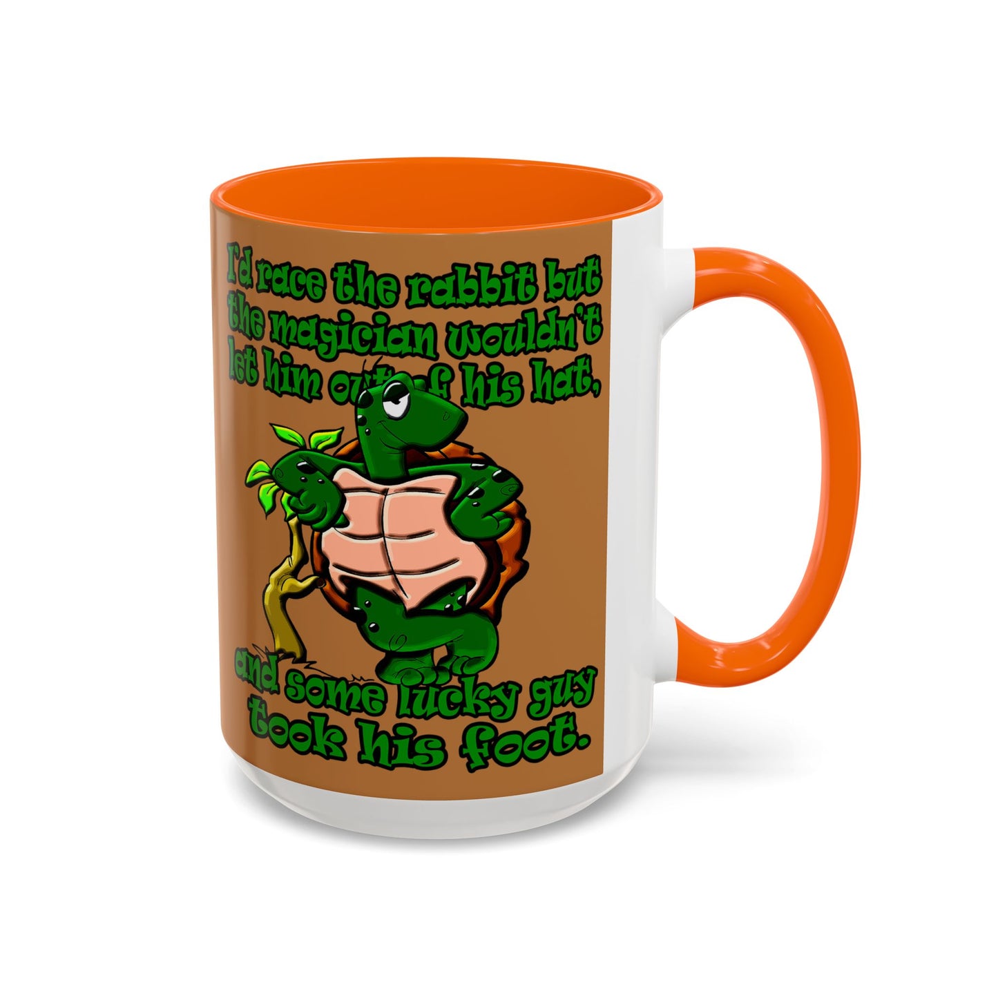 turtle race - Accent Mug (light brown)