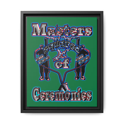 em cee squared - framed canvas art (dark green)