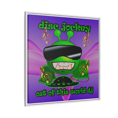 disc jockey - framed canvas art (purple-pink wave)