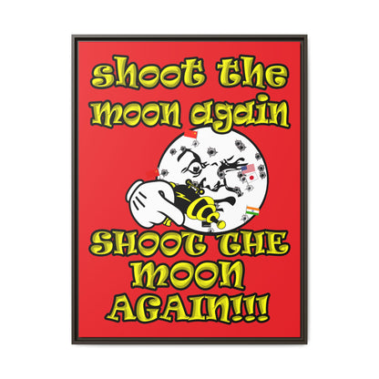 shoot the moon again - framed canvas art (red)