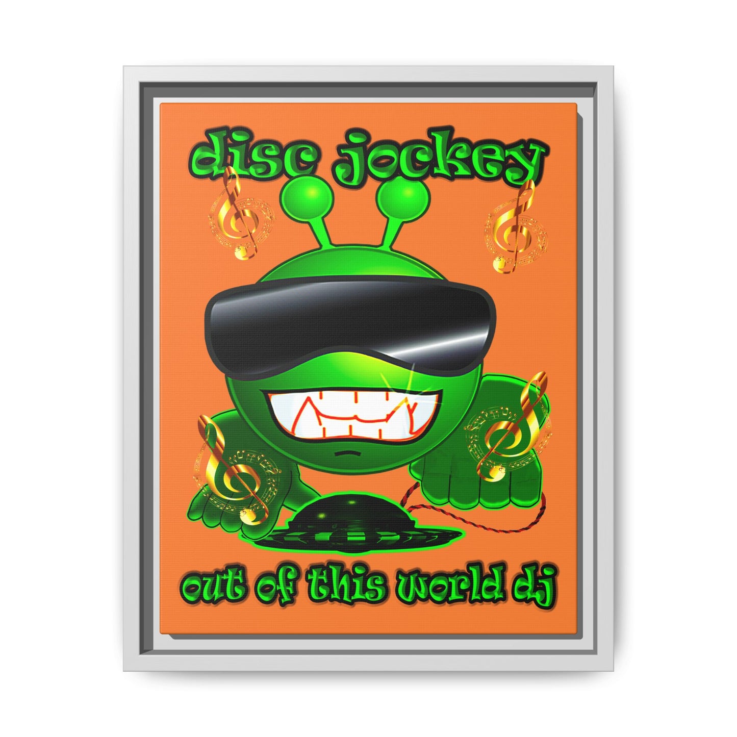 disc jockey - framed canvas art (crusta)