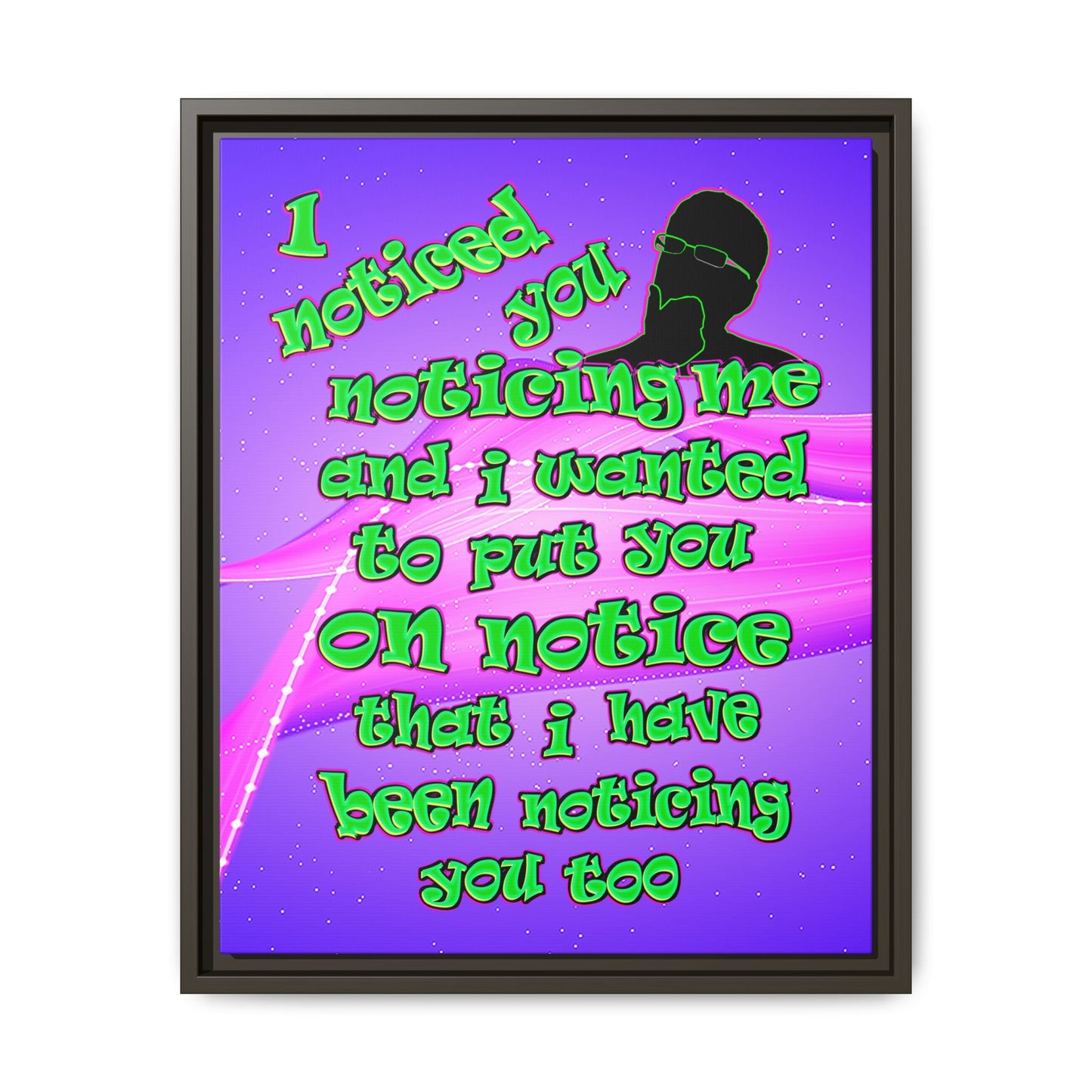 noticed you noticing - framed canvas art (purple-pink wave)