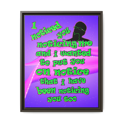 noticed you noticing - framed canvas art (purple-pink wave)