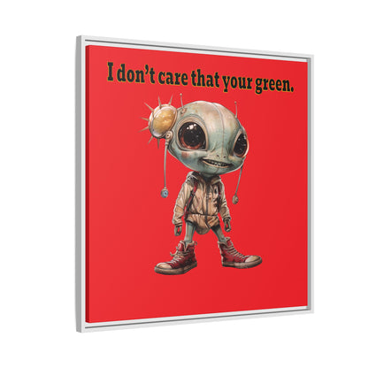 I don't care that your green - framed canvas art (red)