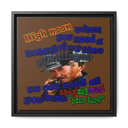 high noon - framed canvas art (brown)