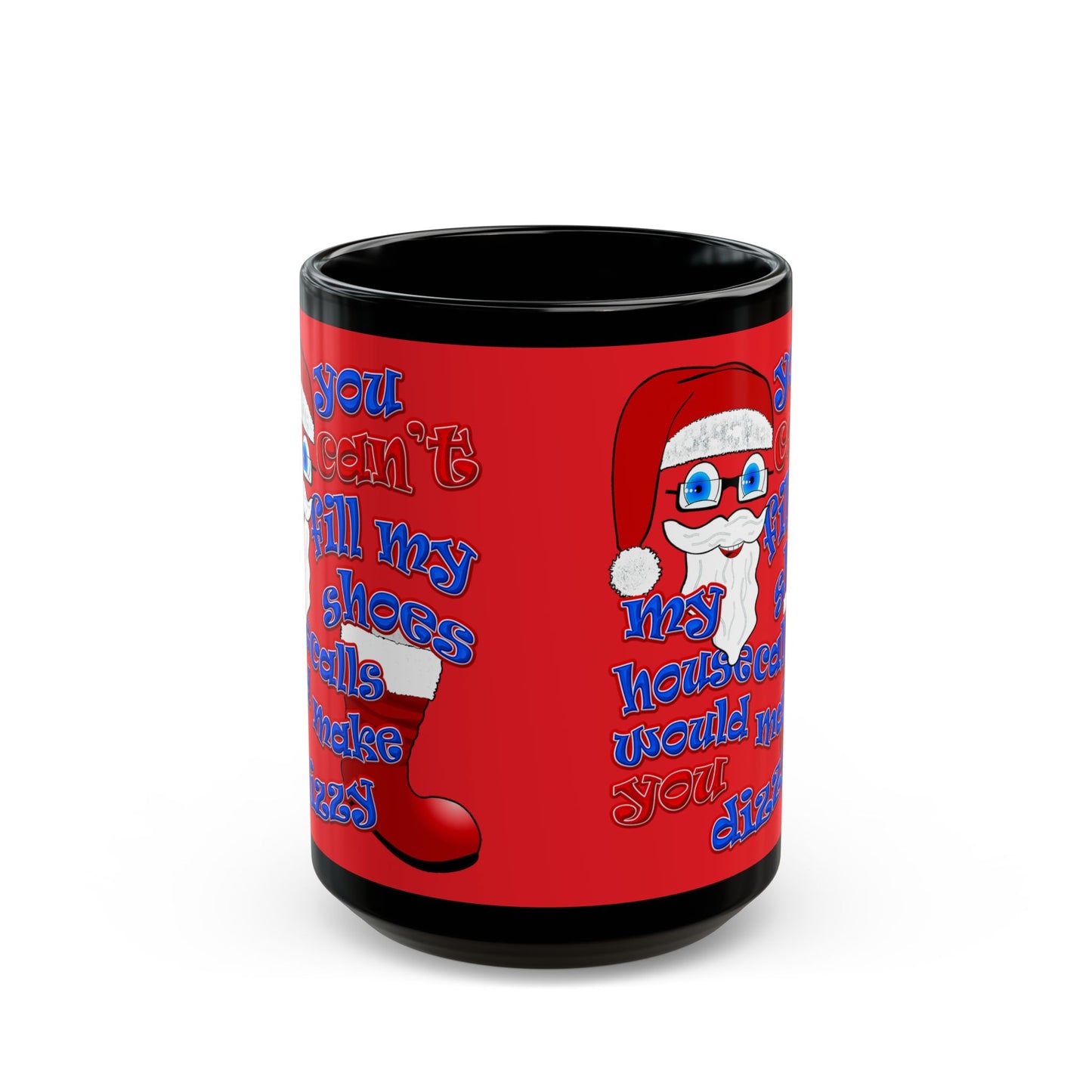 santa's shoes - Black Mug (red)