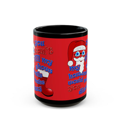 santa's shoes - Black Mug (red)