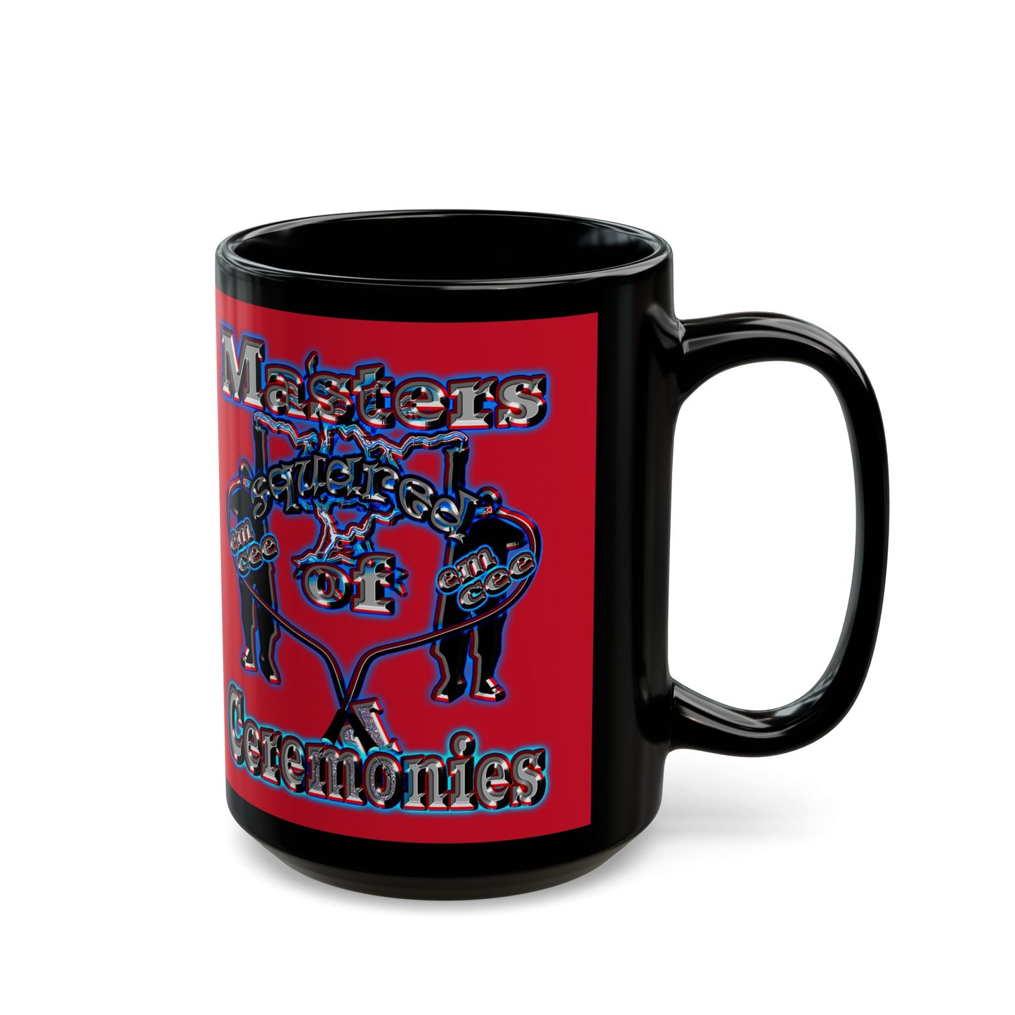 em cee squared - Black Mug (dark red)