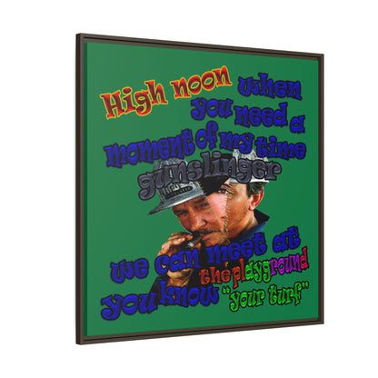 high noon - framed canvas art (dark green)