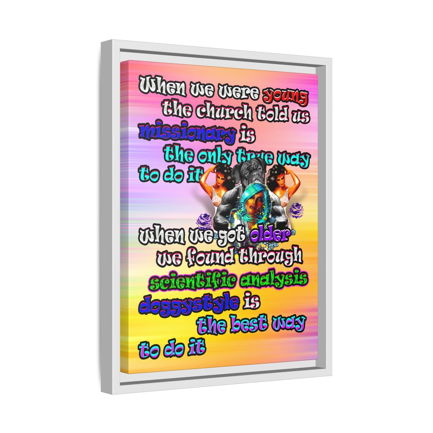 doggystyle - framed canvas art (color blur)