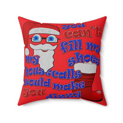 santa's shoes - Spun Polyester Square Pillow - (red)