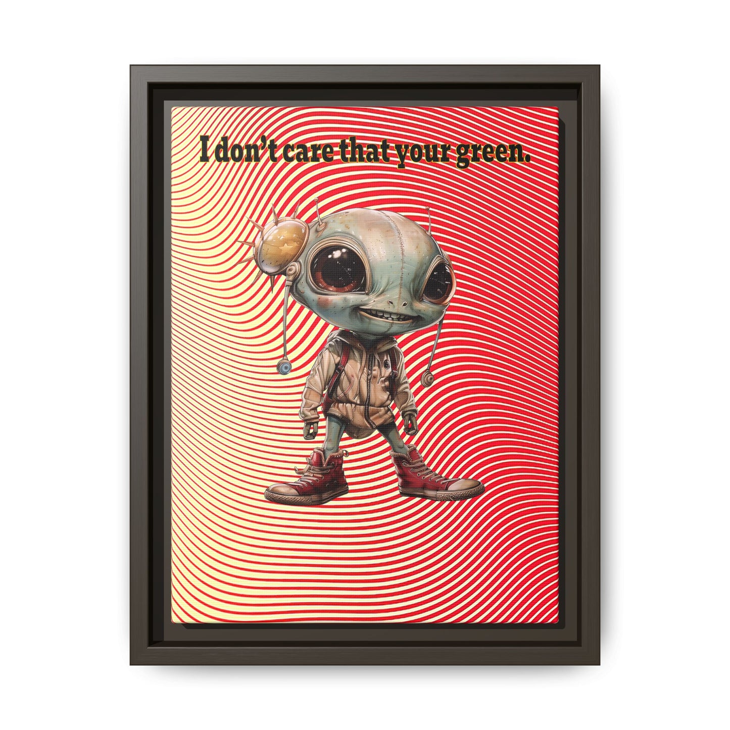 I don't care that your green - framed canvas art (yellow-orange wave)