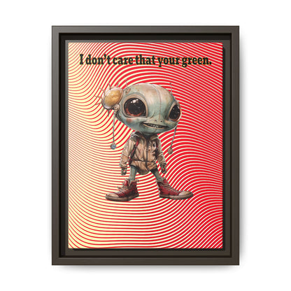 I don't care that your green - framed canvas art (yellow-orange wave)