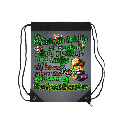 christmas spirits of boston - Drawstring Bag (grey-light grey)