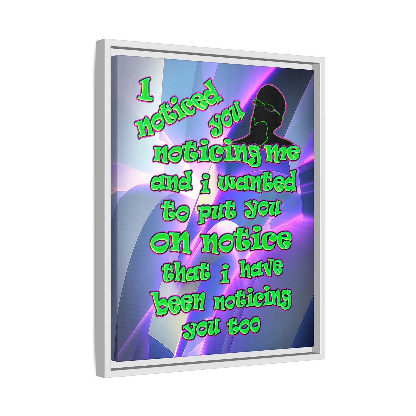 noticed you noticing - framed canvas art (grey-pink wave)