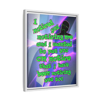 noticed you noticing - framed canvas art (grey-pink wave)