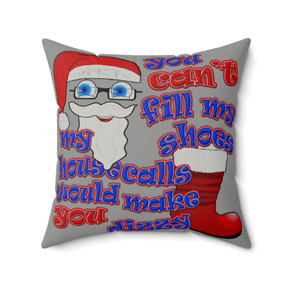 santa's shoes - Faux Suede Square Pillow - (grey)