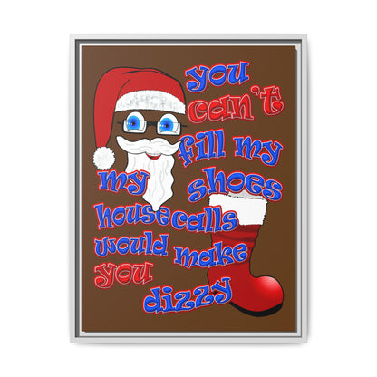 santa's shoes - framed canvas art (brown)