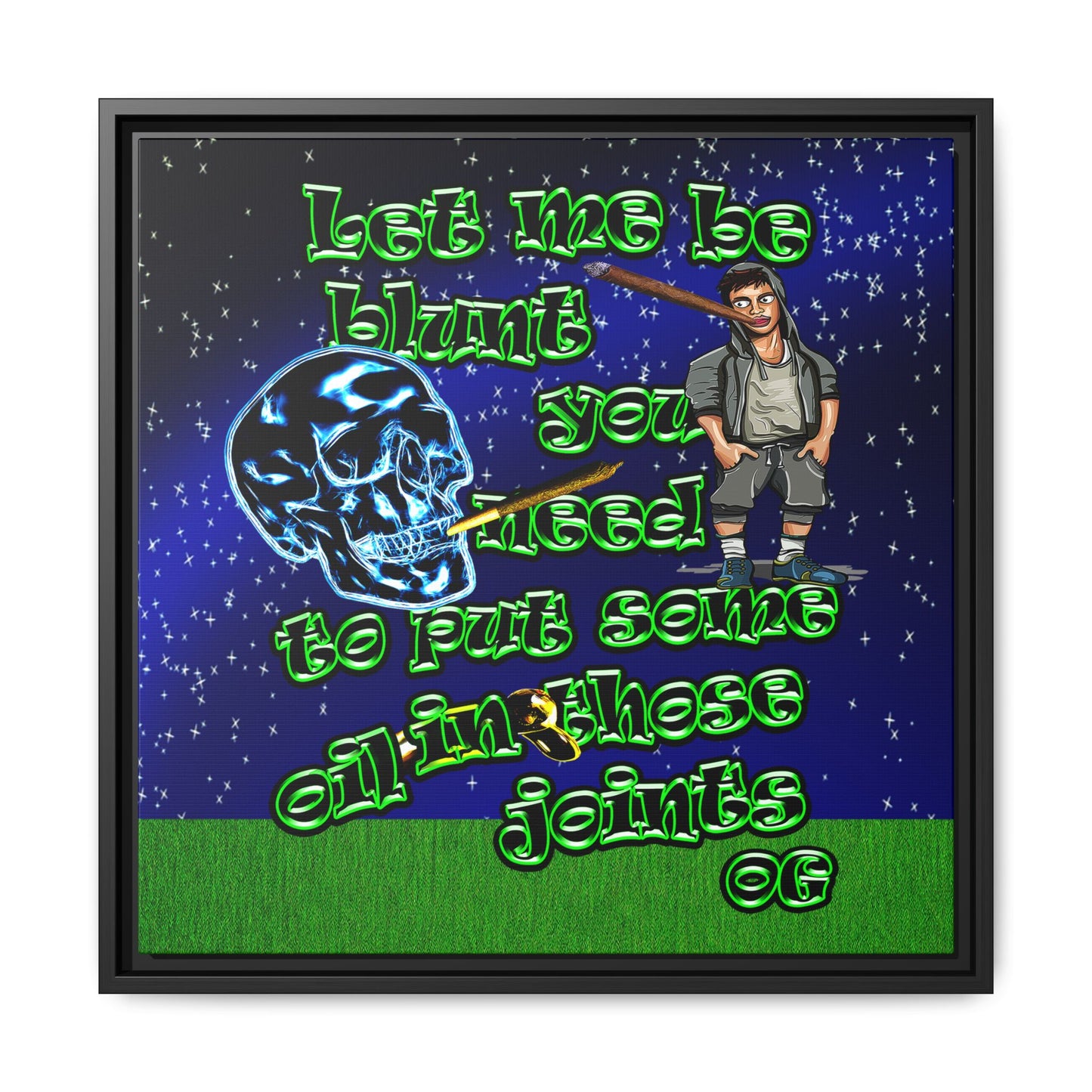 og - framed canvas art ('snoops' background)