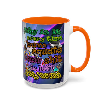 the bum's shit - Accent Mug (grey-pink wave)