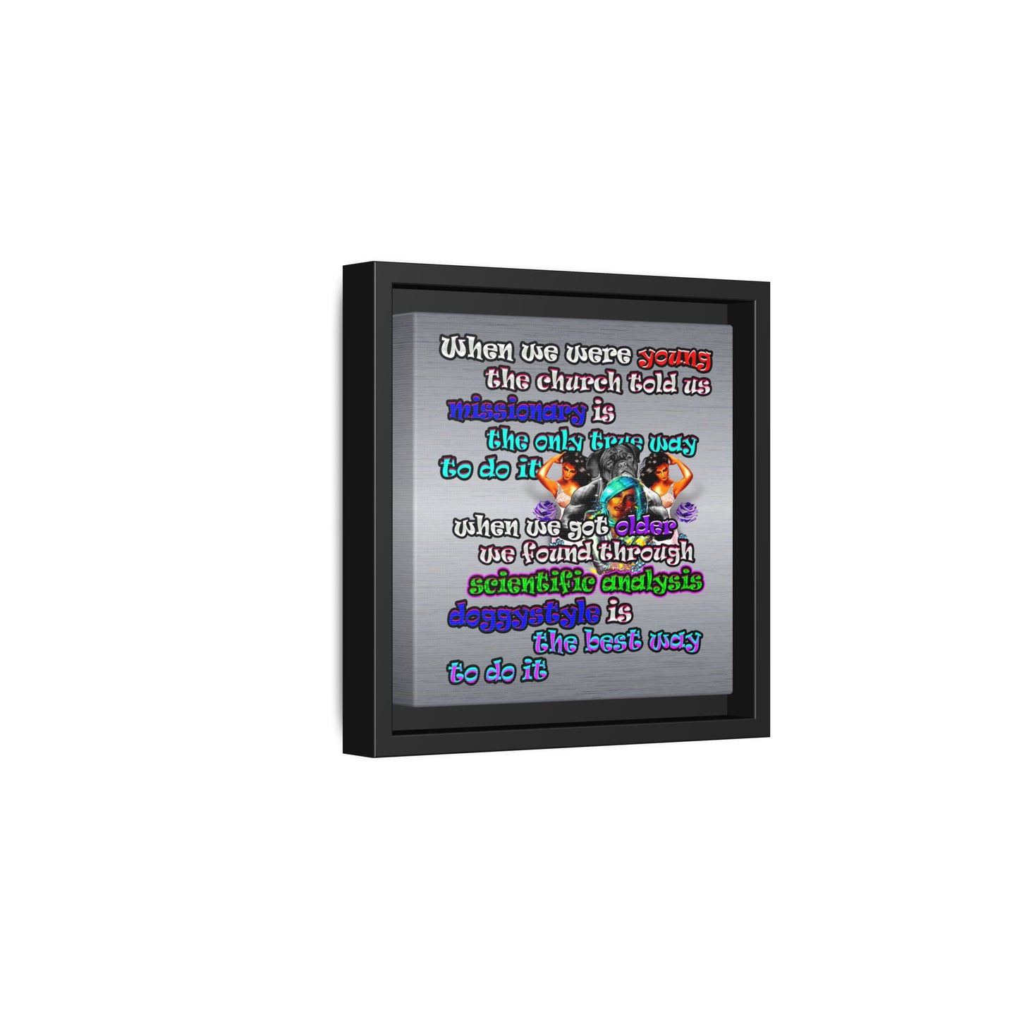 doggystyle - framed canvas art (brushed nickel)
