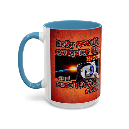 defy conquer reach - Accent Mug (burnt orange)