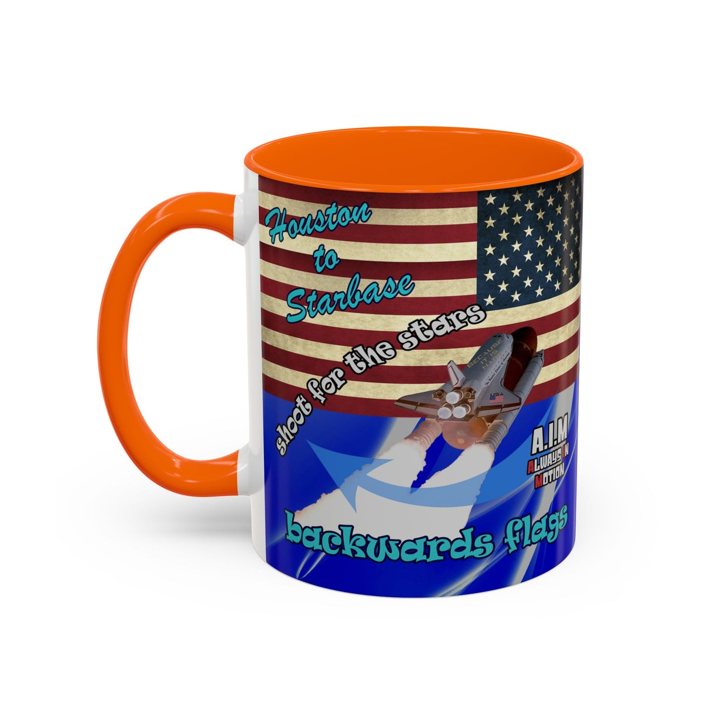 shoot for the stars - Accent Mug (blue-white wave)