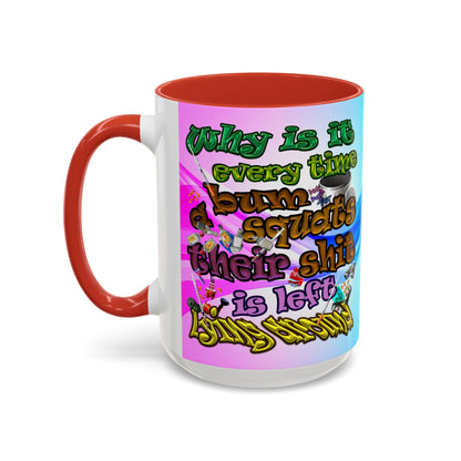 the bum's shit - Accent Mug (light blue-pink wave)
