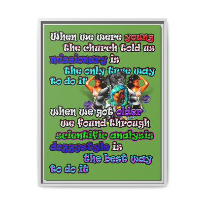 doggystyle - framed canvas art (green)