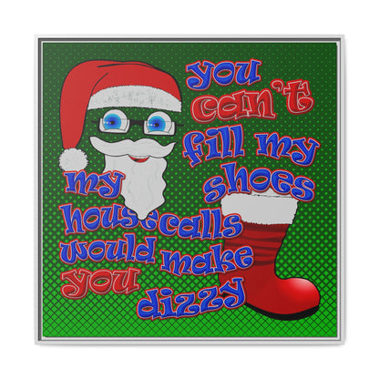 santa's shoes - framed canvas art (logo green)