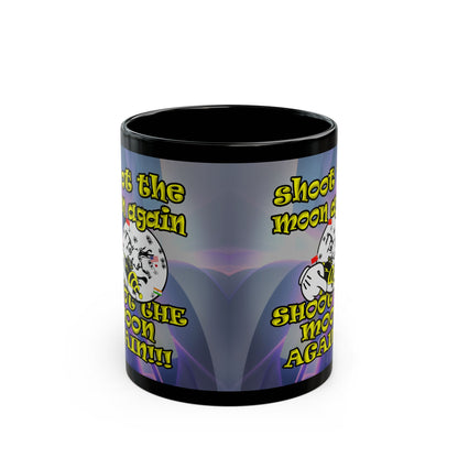 shoot the moon again - Black Mug (grey-pink wave)
