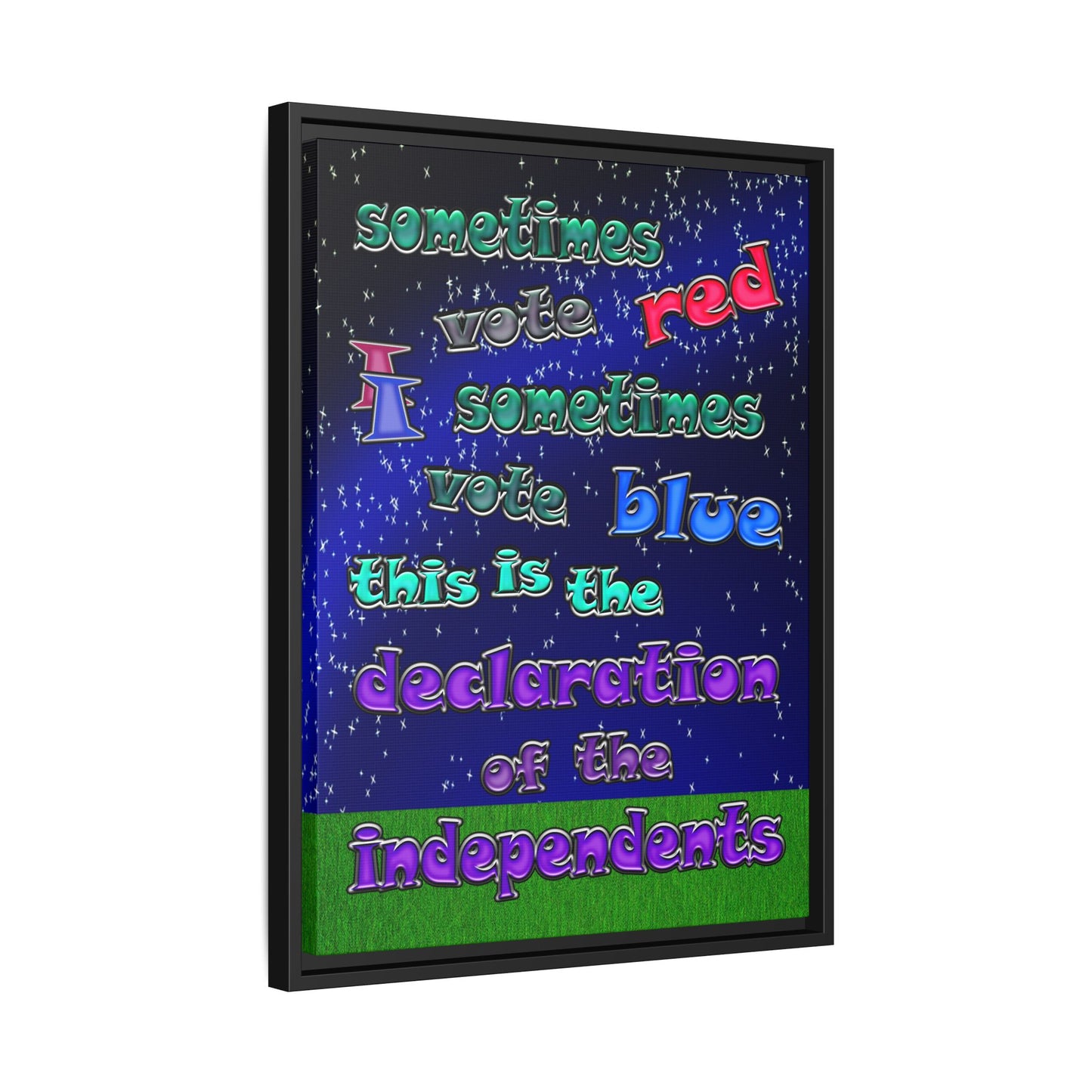 declaration of the independents - framed canvas art ('snoops' background)