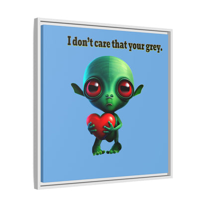 I don't care that your grey - framed canvas art (light blue)
