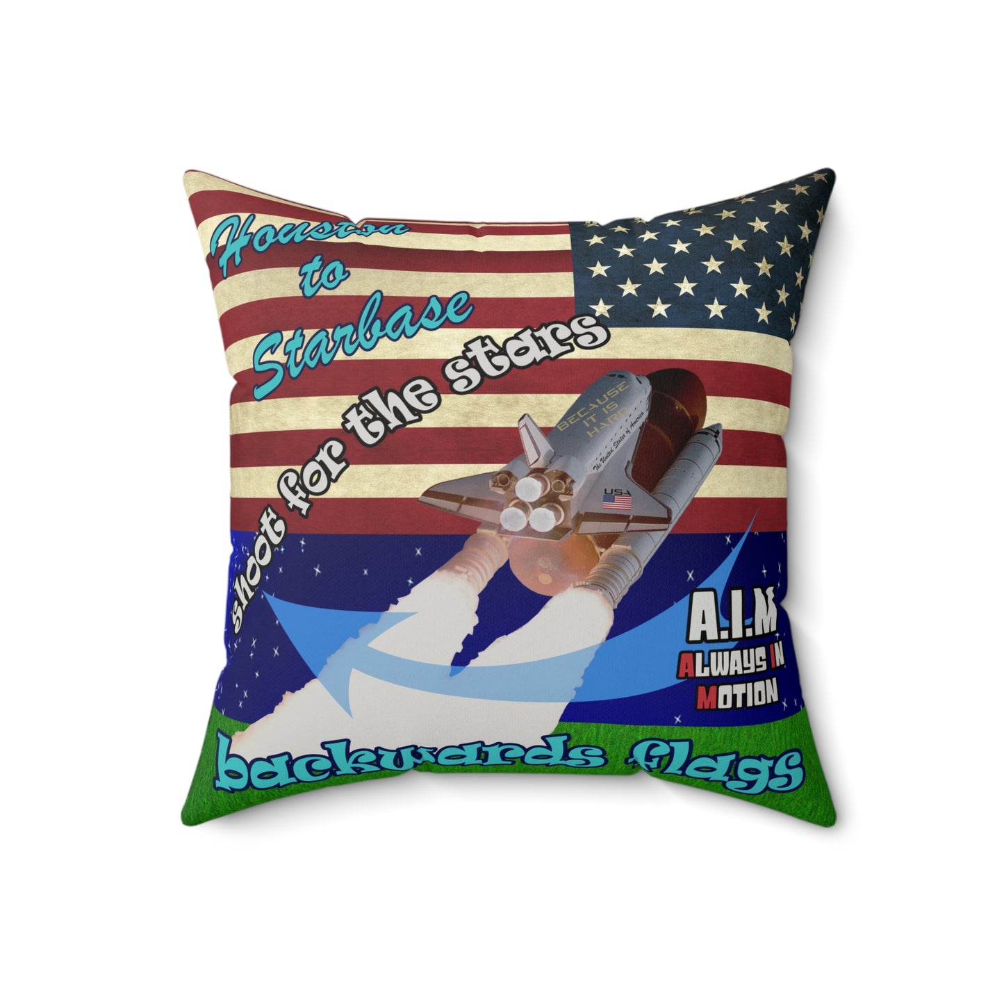 shoot for the stars - Faux Suede Square Pillow - ('snoops' background)