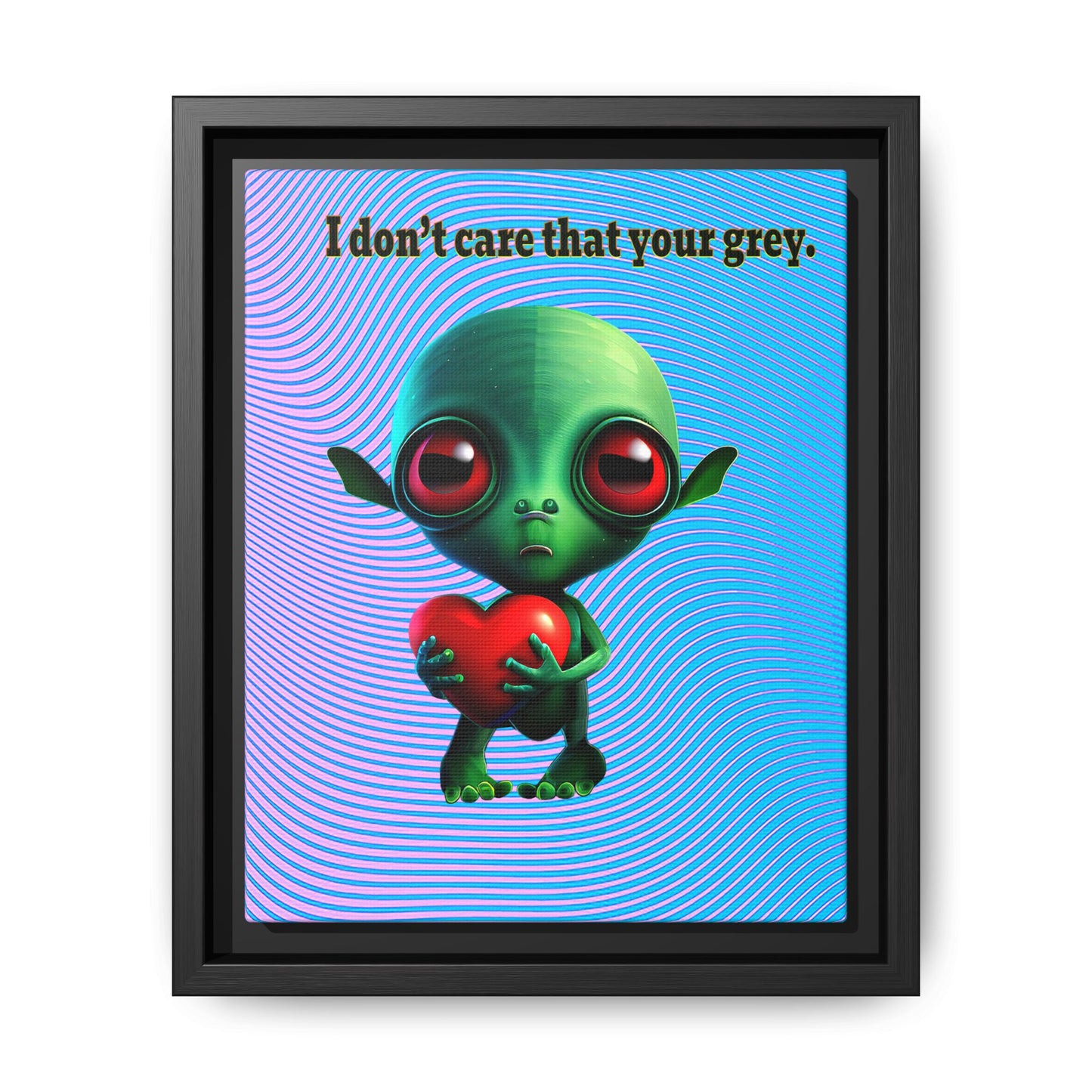 I don't care that your grey - framed canvas art (light blue-purple wave)