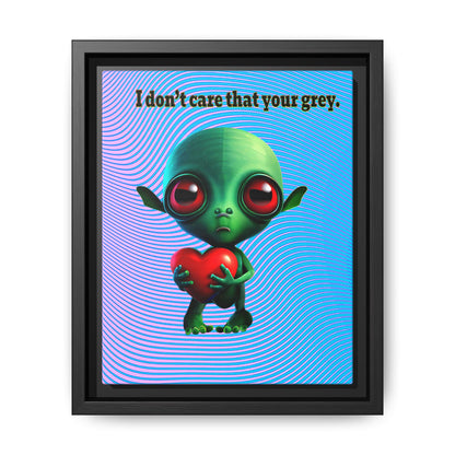 I don't care that your grey - framed canvas art (light blue-purple wave)