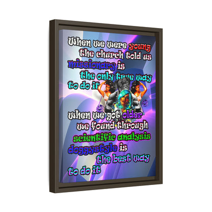 doggystyle - framed canvas art (grey-pink wave)